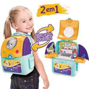 Adotados Mochila Pet Care 2 em 1 com Acessórios e Pelúcia - Fun Divirta-se
